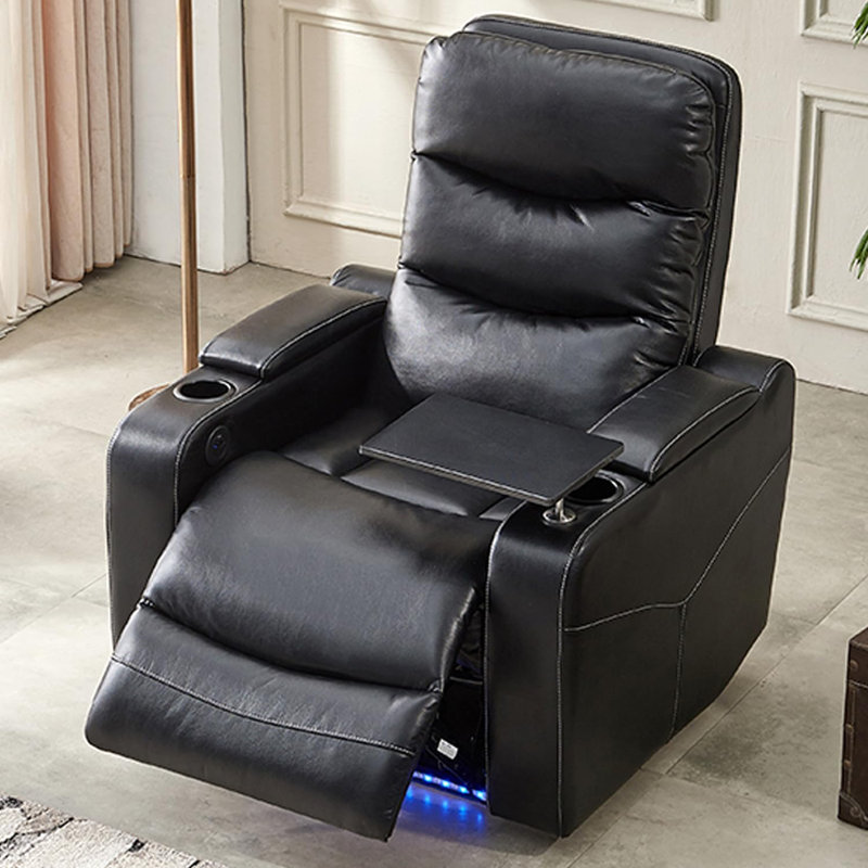 Fauteuil de cinéma inclinable Ventresca, Similicuir noir