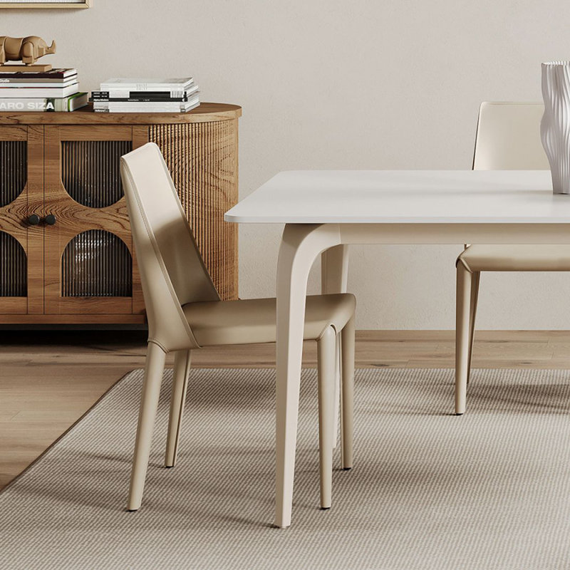 Table de salle à manger blanche, H 29,53 po x L 51,18 po x l 27,56 po