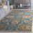 Heritage Handtufted Wool Cotton Floral Rug in Blue/Yellow-93744039
