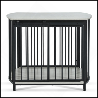 31.5" Furniture Style Dog Crate For Small And Medium Dogs, Wooden Cage Indoor Kennel Furniture, Modern Dog Crate End Table With Double-Doors