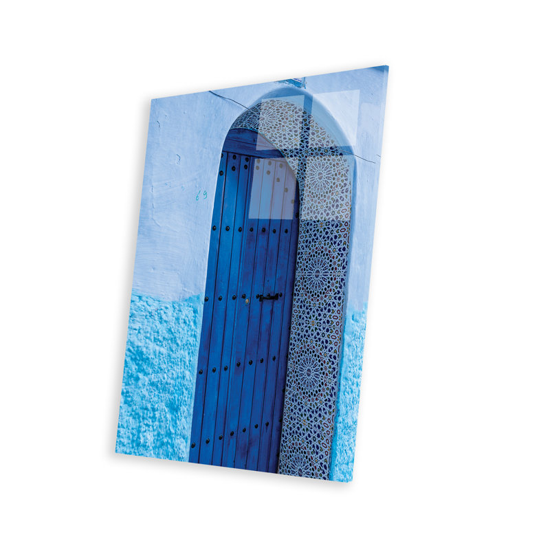 Hainer, Afrique, Maroc, Chefchaouen. Arche au-dessus d'une porte en bois. "Sur plastique / acrylique" par Jaynes Gallery, impression