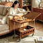 Table d'appoint avec chariot de rangement 31,5 po Vintage