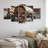 Brown Rustic Barrels Charm IV - Rustic Canvas Wall Art Set