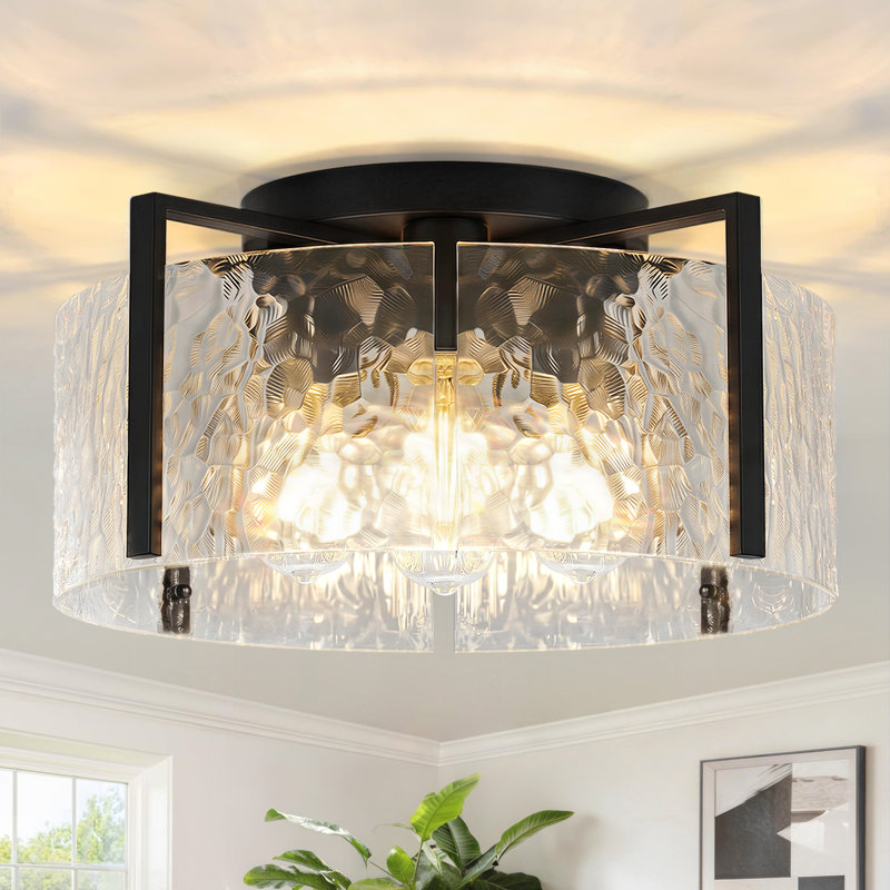 Plafonnier semi-encastré 4 lumières Modern Modern, Noir