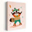 Happy Raccoon Roller Skater Playful Contemporary Animal Forest Wall Art Print by Mathieu - Wrapped Canvas Print-1661360952