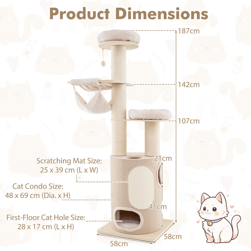 Reyome 73.62cm H Cat Tree