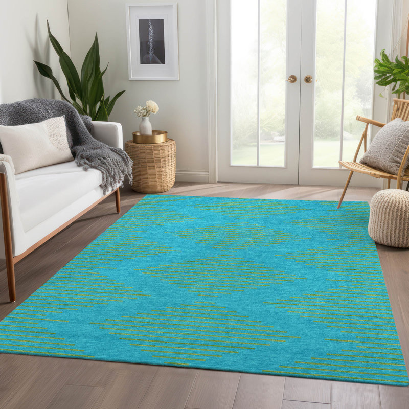 Tapis géométrique de qualité supérieure lavable à la machine Jahnke AMF1017, Rectangulaire 3 pi x 5 pi