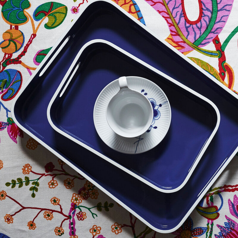 Lacquer Tray, 2" H x 16" W x 12" D, Navy