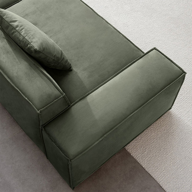 Coussin modulaire en polyester vert, 27.56" H x 110.24" W x 39.37" D