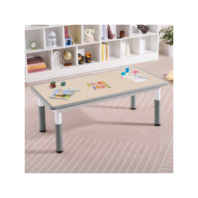 Adjustable Kids Table, Arts and Crafts Child Table with Graffiti Desktop, 7 Level Height Adjustable Children Table for Ages 3-8, Easy to Wipe Toddler
