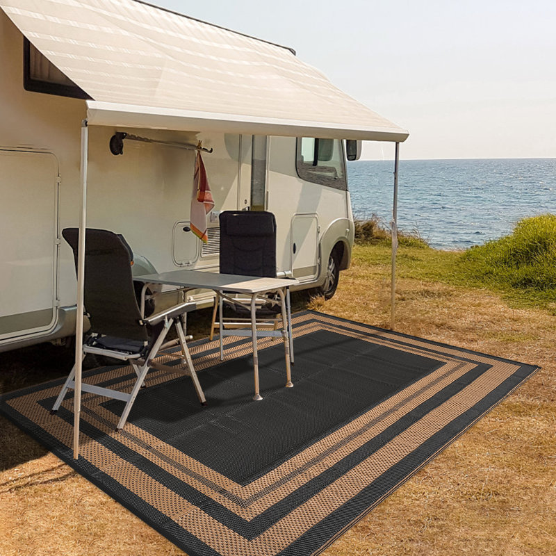 Outdoor Rug Outdoor Plastic Straw Rug Waterproof Reversible Rugs for Patio Lightweight Easy Clean Floor Mat for Outdoors RV Patio Backyard Deck Picnic Beach Trailer Camping