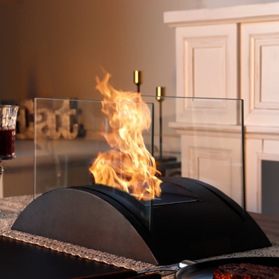 Elianah Bio-Ethanol Outdoor Tabletop Fireplace with Flame Guard