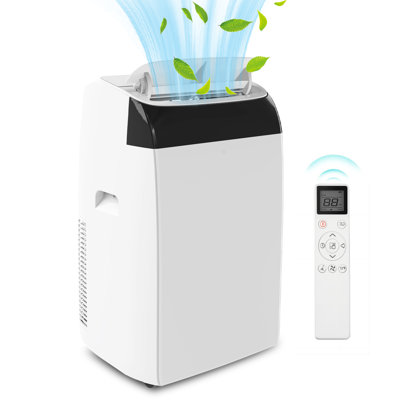 Climatiseur portatif 14 000 BTU avec déshumidificateur intégré, unité CA compacte et facile à déplacer avec télécommande