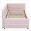 Lit de jour simple rembourré avec lit gigogne, canapé-lit en L, structure de lit simple en bois, sommier non requis-107252881