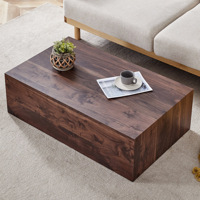 Table basse en bois aggloméré noyer, Noyer, Bois