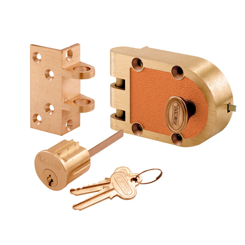 Verrou de blocage Prime-Line bronze, 666A, cylindre simple, gâche angulaire, laiton (paquet simple)