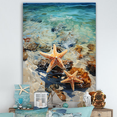 Tropical Starfish Beach Serenade 1 - Coastal Tropical Wall Art