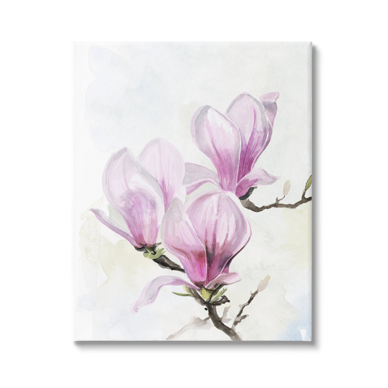 Art floral sur toile flottant "Magnolias" en fleurs par Jennifer Paxton Parker, H 48 po x l 36 po x P 1,5 po, Toile tendue