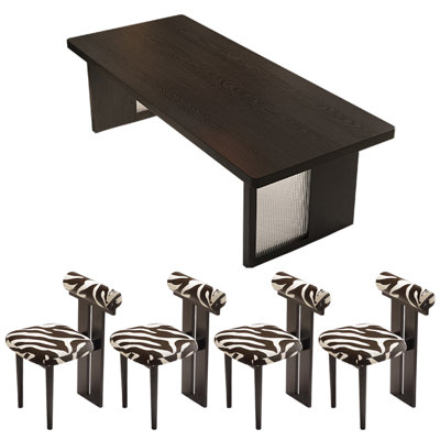 Grande table de bout en bois de frêne noir moderne