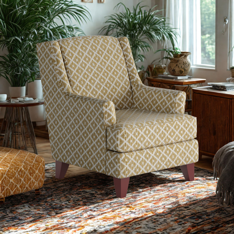 Fauteuil à oreilles l 32 po Venton, Polyester paille Owen