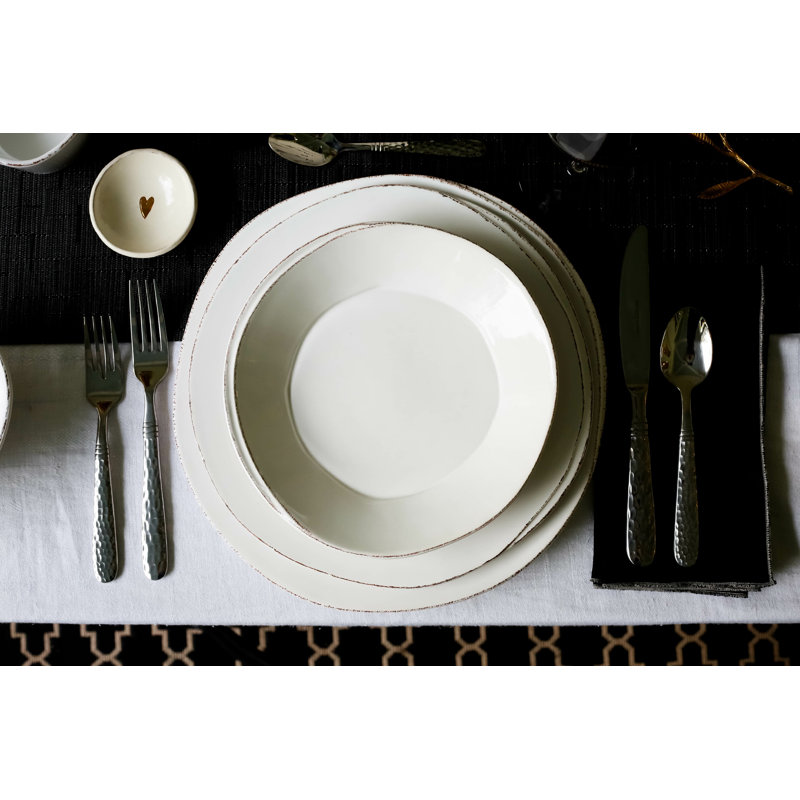 Lastra Handmade Stoneware Appetizer Plate, Linen