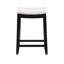 Tabouret de comptoir et de bar en bois massif sans dossier avec siège rembourré Bartonville-844602782-866721047