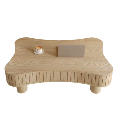 42" Coffee Table With Lift Top And Fluted Panel Hidden Storage