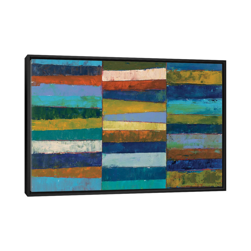 Abstract Stripe II by Cheryl Warrick - Gallery-Wrapped Canvas Giclée, 18" H x 26" W x 1.5" D, Black Framed Canvas, No Mat