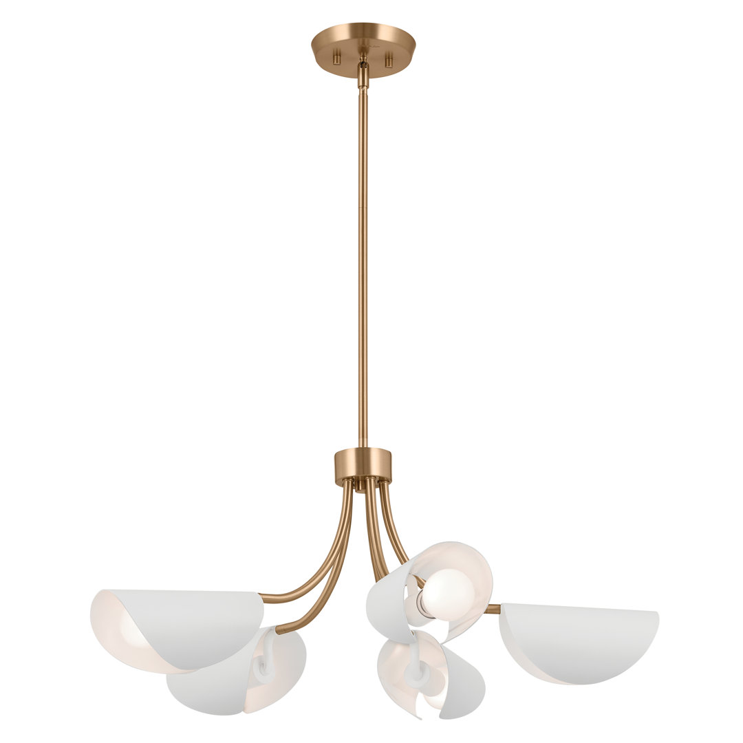 5 - Light Steel Dimmable Classic / Tradional Chandelier Kichler Lighting Shade 