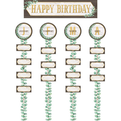 Ensemble de babillard Eucalyptus Happy Birthday