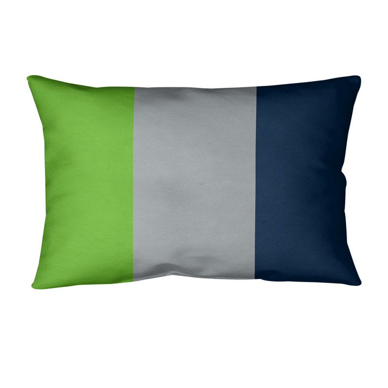 Housse de coussin lombaire Atlanta, Seattle, Bleu / Vert foncé / Gris
