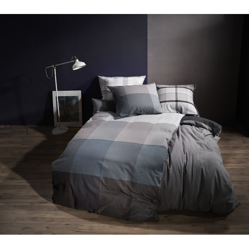 Flannel Duvet Cover Set, Silver, 155 x 220cm - 1 Pillowcase (80 x 80 cm)