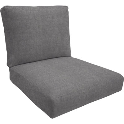 Eddie Bauer Outdoor Lounge Chair Cushion, Sunbrella Fade & Water Resistant for Outdoor Lounge Chairs & Deck Recliners, 23"W x 27"D, 5" thick; Back 24"W x 20"H, 5" thick, Reversible, Cast Slate