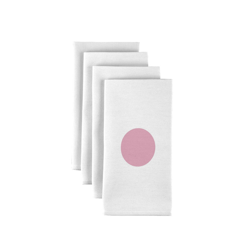 Polyester Polka Dots Square Napkin, Pale Pink