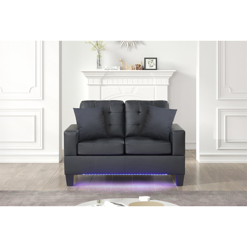 Causeuse en tissu en PVC 55,5 po avec lumières DEL Genesis