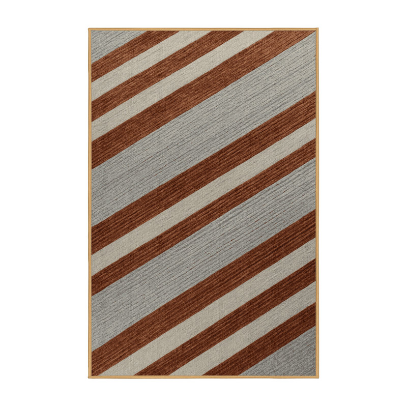  Tapis lavable rayé gris clair Auburn, Rectangulaire 2 pi x 3 pi