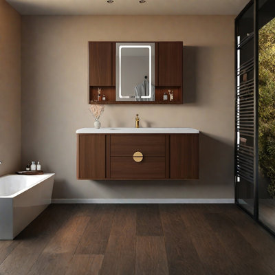 New Chinese-style rock plate bathroom cabinet