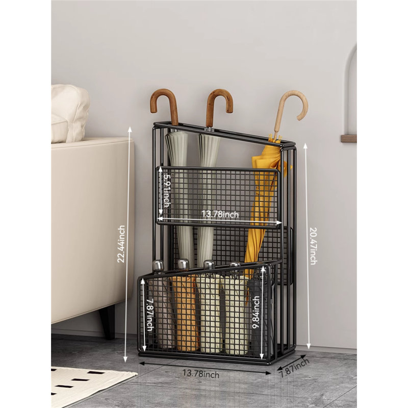 Metal Freestanding Umbrella Stand, Black