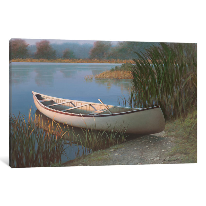 Sur le lac, reproduction de photo sur toile tendue, H 18 po x l 26 po x P 1,5 po, Toile tendue, Pas de tapis