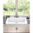 Sink, White Ceramic Undermount, Apron Deep Single Bowl Kitchen, And Scratch-, Stainproof,
