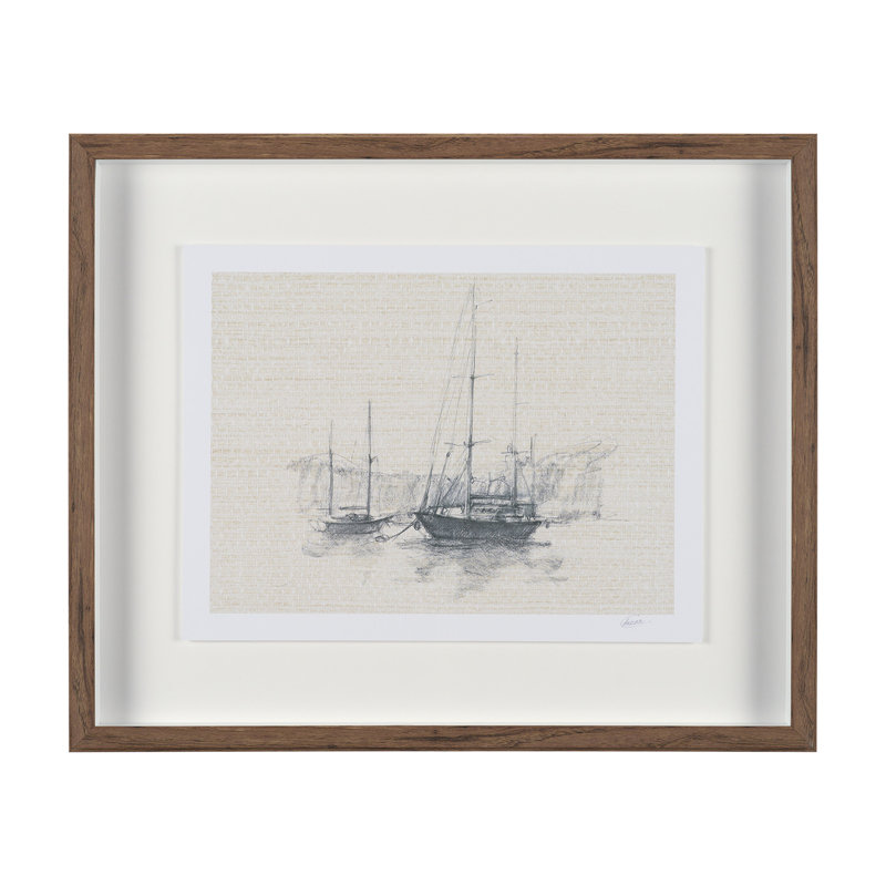 «Sail Away I» par Studio A, reproduction d'art encadrée à la main avec passe-partout mat, Sail Away IV