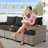 10 - Person Patio Furniture Set with Swivel Rockers, Outdoor Wicker Rattan Sectional Seating Group with Cushions, All Weather Sofa Conversation Set with Fire Pit Table for Garden Backyard-932851796