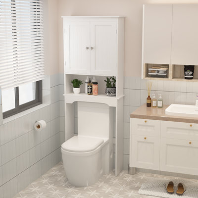 Armoire de rangement autoportante au-dessus de la toilette