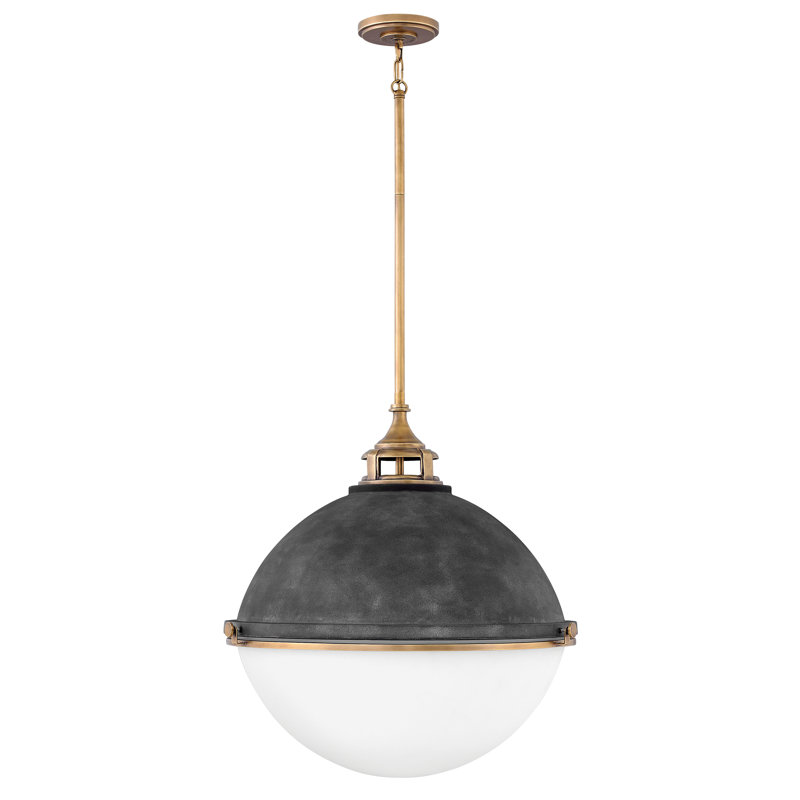 3 - Light Dimmable Globe Chandelier, Aged Zinc