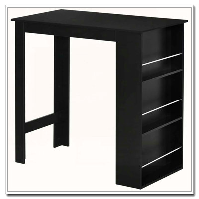 Bar Table Counter Height Dining Table with 3 Storage Shelves
