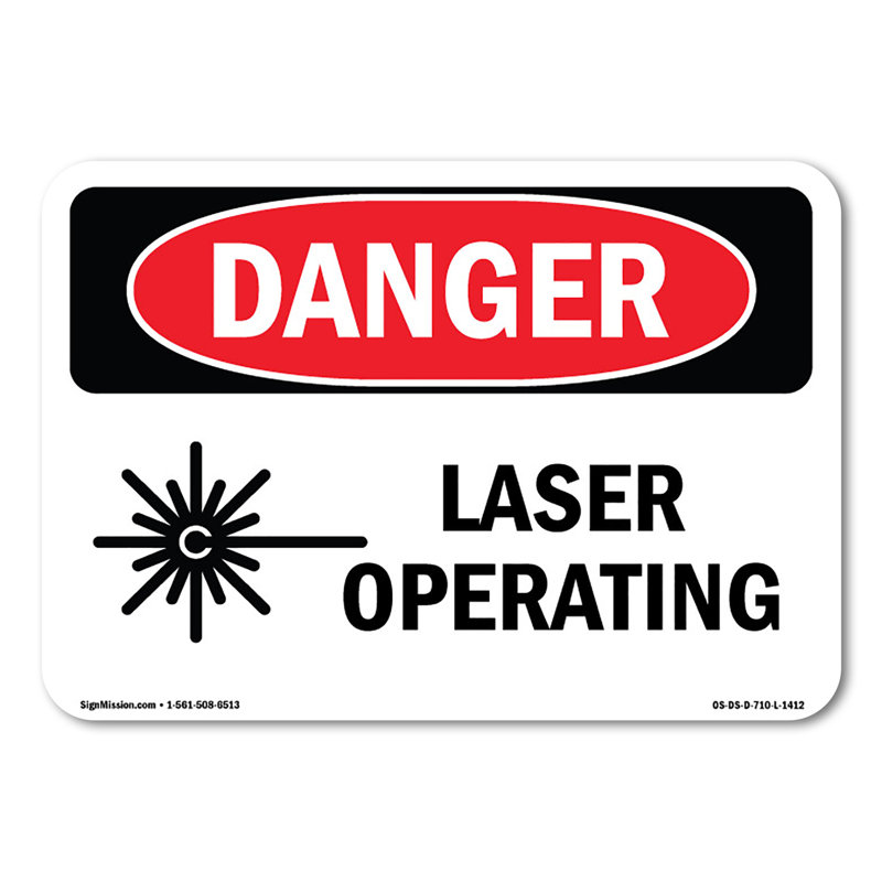 Laser Operating Decal 10" X 7"