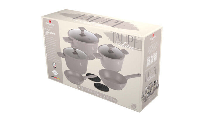 10 - Piece Non-Stick Aluminum Cookware Set, Taupe