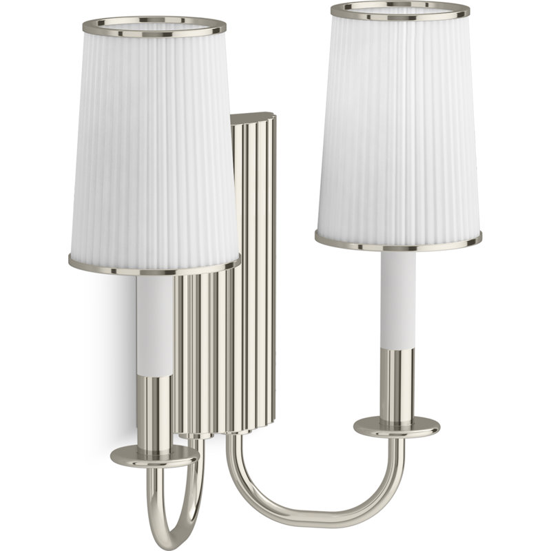 Tresdoux Two-Light Sconce, Polished Nickel