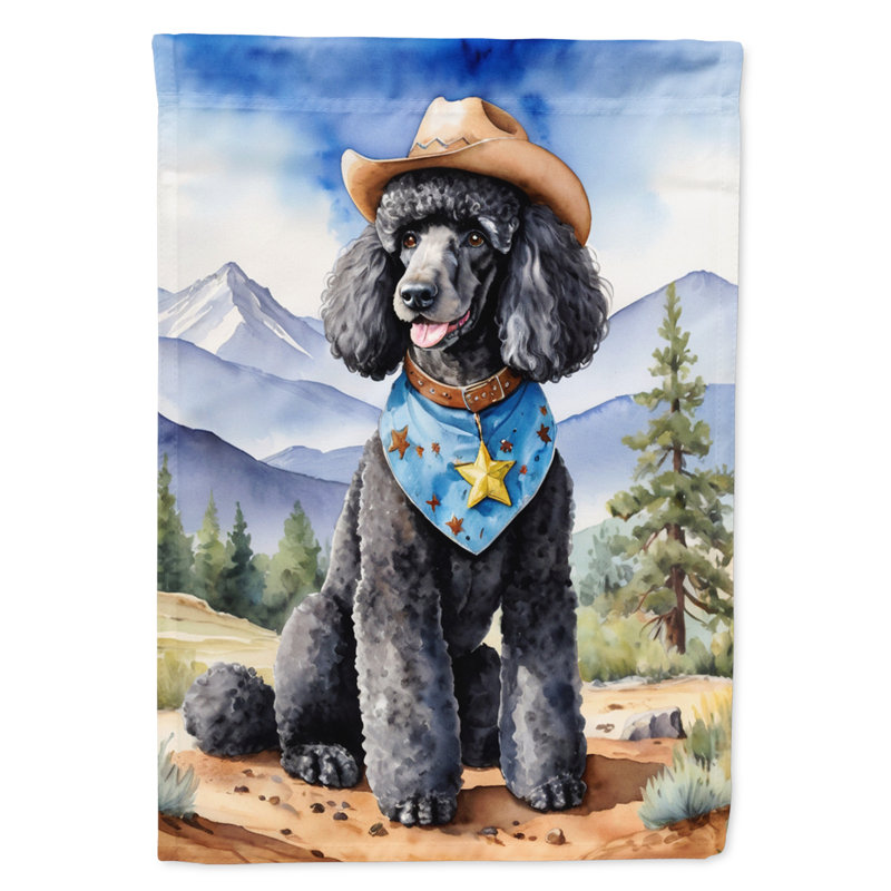 Drapeau Cowboy Welcome House, Caniche bleu / noir