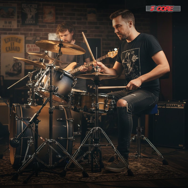 Fauteuil de tambour réglable à 5 cœurs de tambour de 4 po d'épaisseur avec capacité de 441 lb de tabouret de guitare rembourré de 20 à 26 po